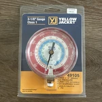 Yellow Jacket 49105 Large 3-1/8" Dry 0-500 Psi Red Flutterless Pressure Gauge. Fixed Price $35.00.