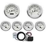 Motor Racing Classic White 6 Gauge Set 85MM Gps Speedometer Kmh Bar. Fixed Price $257.44.
