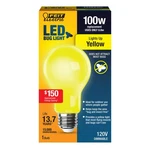 Feit Electric A19 Outdoor Led Bug Light, 100-WATT Count (pack Of 1), Yellow. Fixed Price $13.30.