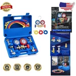Pro Ac Manifold Gauge Set R134A R12 R502 3-WAY Hybrid Antishock Hoses. Fixed Price $110.73.