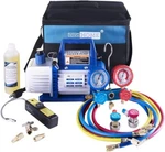 110V 1/3 Hp 4CFM Single Stage Rotary Vane Air Vacuum Pump & R134A Manifold. Fixed Price $165.00.
