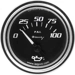 Equus 7234 2" Mechanical Oil Pressure Gauge, Chrome With Black Dial. Fixed Price $21.00.