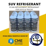 Enviro-safe Industrial 134A Replacement Refrigerant With Manifold Set, 12 Cans. Fixed Price $193.99.