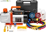 Series Vacuum Pump And Gauge Set, 1 Hp 9.6CFM 2 Stage Hvac 4. Fixed Price $457.30.