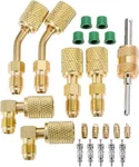 Aupoko R410A Charging Vacuum Port Adapter Kit, 2PC 45 Degree Angled And 90. Fixed Price $30.99.