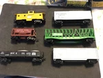 Vintage Ahm Ho Gauge Train Rolling Stock Assortment Box, Carrier, Ore, + Austria. Fixed Price $40.00.