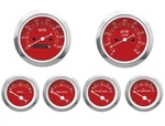 Motor Racing Classic Red 6 Gauge Set Mechanical Speedometer Mph F Psi. Fixed Price $197.59.