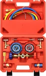 R134A Ac Gauge, Manifold Set With 5FT Hoses Couplers & Adapter, Piercin. Fixed Price $52.86.