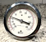 Weksler Instruments Vintage 4" Vacuum Pressure Gauge KM03BC326C Made Usa. Fixed Price $38.00.
