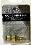 Jb Industries QC-13445-134A 1/2"ACME Quick Coupler X 1/4" Male Flare 1PC. Fixed Price $8.99.