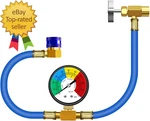 Ac R134A Recharge Hose With Gauge Kit, Freon 100 Pounds Per Square. Fixed Price $20.50.