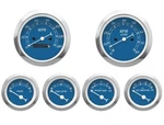 Motor Racing Classic Blue 6 Gauge Set Mechanical Speedometer Mph F Psi. Fixed Price $197.59.