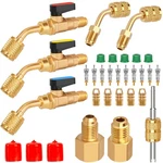Wadeo 31PC Angled Ball Valve R410A R134A R12 R22HVAC Adapter Mini Split 1/4 5/16. Fixed Price $36.46.