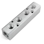 Iceyon 4 Way Pneumatic Manifold Air Distribution Block, 6 Port, Silver. Fixed Price $17.58.