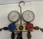 Mac Tools Hvac Manifold Gauge Set Dual Knob Brass Fittings Made Usa W/3 Hoses. Fixed Price $79.99.
