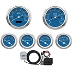 Motor Racing Classic Blue 6 Gauge Set 85MM Gps Speedometer Mph F Psi. Fixed Price $259.34.