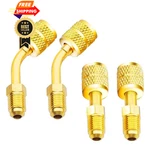 Zoizocp R410A Adapter 5/16" Sae Female To 1/4" 2 Straight + Angled, Brass. Fixed Price $22.98.