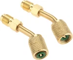 R410A Adapter 5/16" Sae Female Quick Couplers To 1/4" Angled Type, Gold. Fixed Price $11.37.