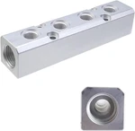 Antrader 4 Way Pneumatic Manifold Air Distribution 6 Port, Silver. Fixed Price $18.25.