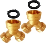 Uenede 2PCS Garden Hose Splitter Brass 3/4" Ght Thread Heavy Duty Way Connec. Fixed Price $21.02.