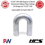 Hps 2-3/4" Od 180 Degree Bend Aluminum Elbow Pipe Tubing 16 Gauge 3-1/2" Clr. Fixed Price $63.00.