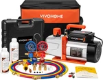 Vacuum Pump And Gauge Set, 1/2 Hp 5CFM Stage Hvac 3 Way Ma. Fixed Price $298.39.