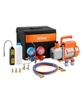 NEW/4.5 Cfm Vacuum Pump And Gauge Set, Single Stage Rotary Vane Hvac Air. Fixed Price $171.20.