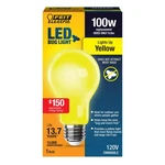 Feit A19 E26 (medium) Led Bulb Yellow 100 Watt Equivalence Pk. Fixed Price $10.04.