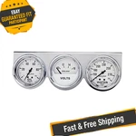 Meter Autogage 2-5/8" Water Temp/oil Pressure/volt Gauge W/ Chrome Console. Fixed Price $172.79.